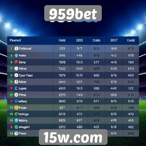 Comparação das odds oferecidas pela 959bet com concorrentes